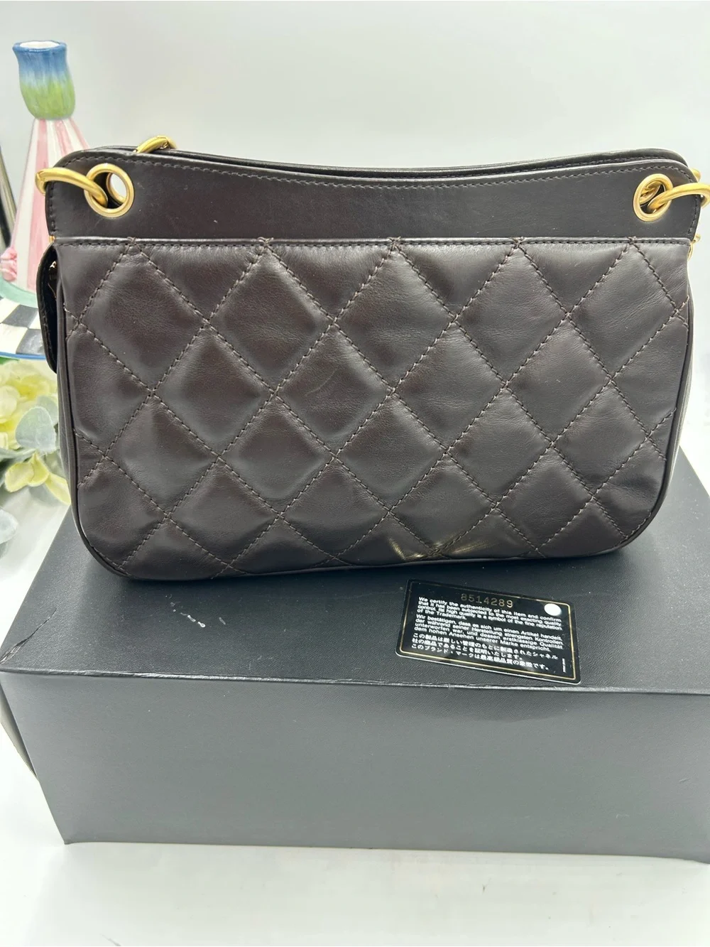 Women Chanel cargo pocket quilted shoulder bag made in France